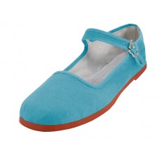 T2-114L-X  - Wholesale Women's "EasyUSA" Cotton Upper Classic Mary Jane Shoes ( *Lt. Blue Color ) *Available in Single size
